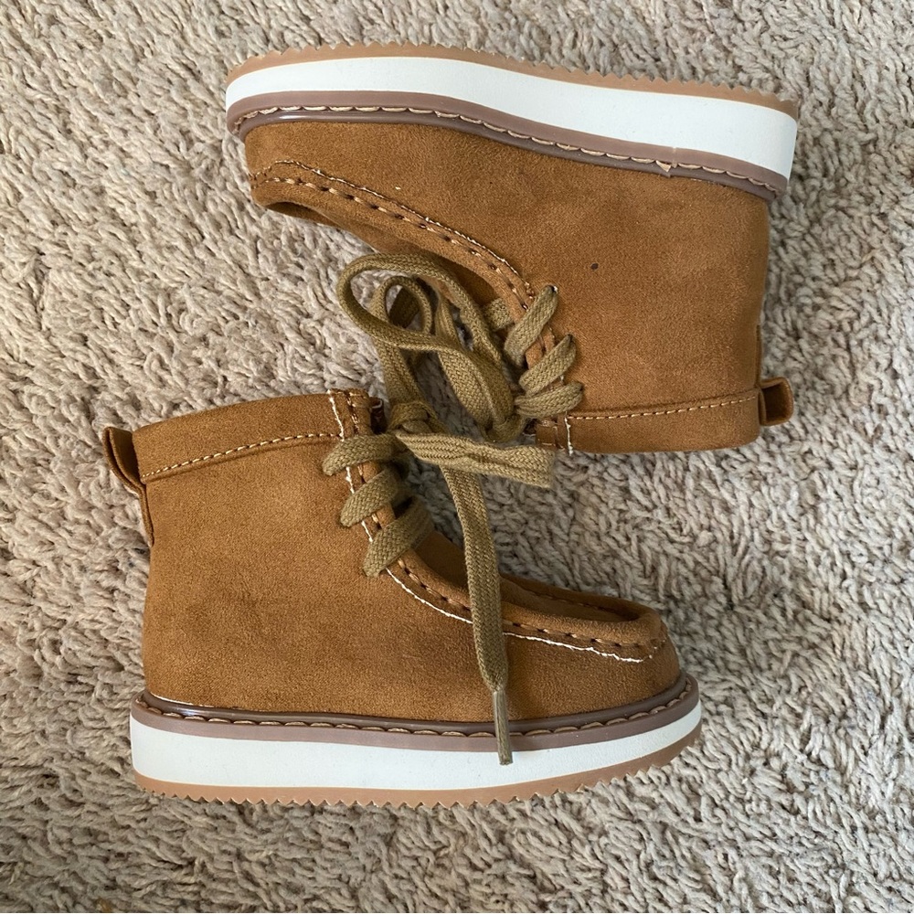 Toddler Moc Toe Boots, Cognac, Size 5 - Picture 5 of 11